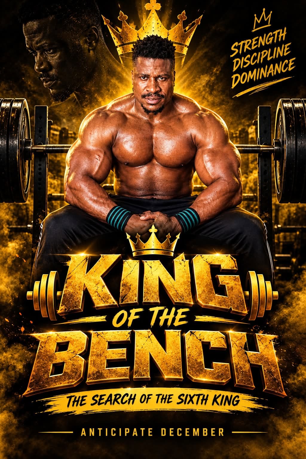 Weightlifter performing a bench press at King of the Bench in Ughelli